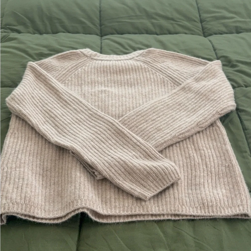 Quince Camel Ribbed Cashmere Sweater - Picture 3 of 4